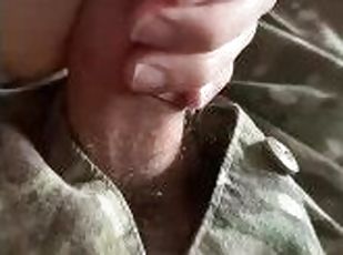 Jerking off and being horny in my army uniform - shooting a nice ho...