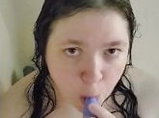 sucking on my toy before and after use. full video of me cumming wi...