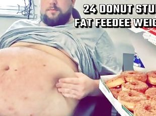 24 Krispy Kreme Belly Stuffing! Feedjeezy Male Feedee belly stuffin...