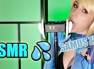 ASMR PORN SOUNDS SAMUS ZERO cosplay girl wanna get your dick roleplay