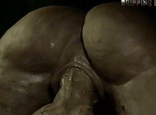 BOUNCING ASS PUMPS CUM FROM A MONSTER COCK - PORN ANIMATION BY DRIP...