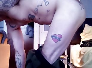 fête, amateur, gay, lingerie, fétiche, solo, tatouage