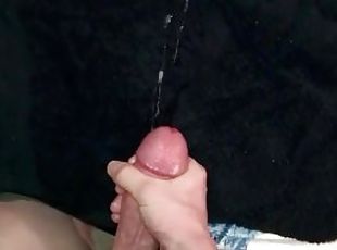 masturbation, amateur, énorme-bite, branlette, point-de-vue, solo, bite, juteuse