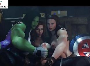 FUTANARI BLACK WIDOW AND SHE HULK HAVING GOOD TIME - MARVEL AVENGER...