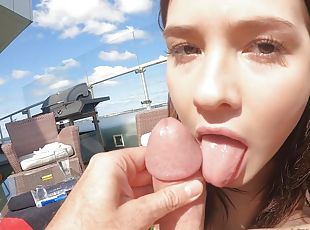 Pov Outdoor Blowjob From Gorgeous Spinner Model Matty Mila Perez Cu...